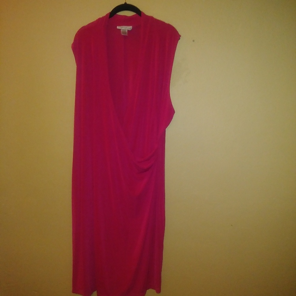 Fuschia 3x Faux Wrap Dress